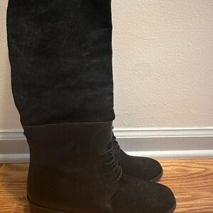 Ecote Black Lace Up Boots Suede Style